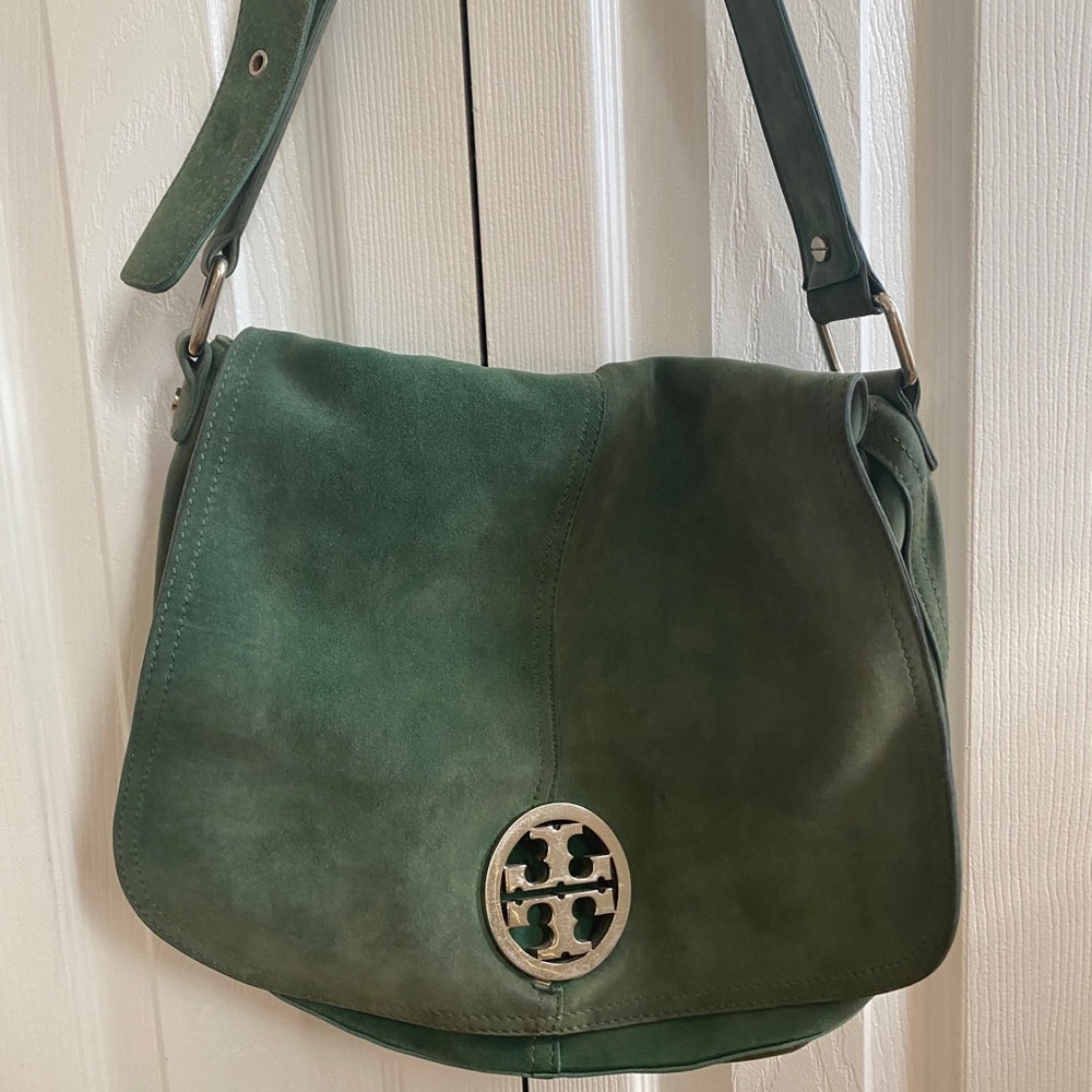 Authentic Tory Burch Green Suede purse